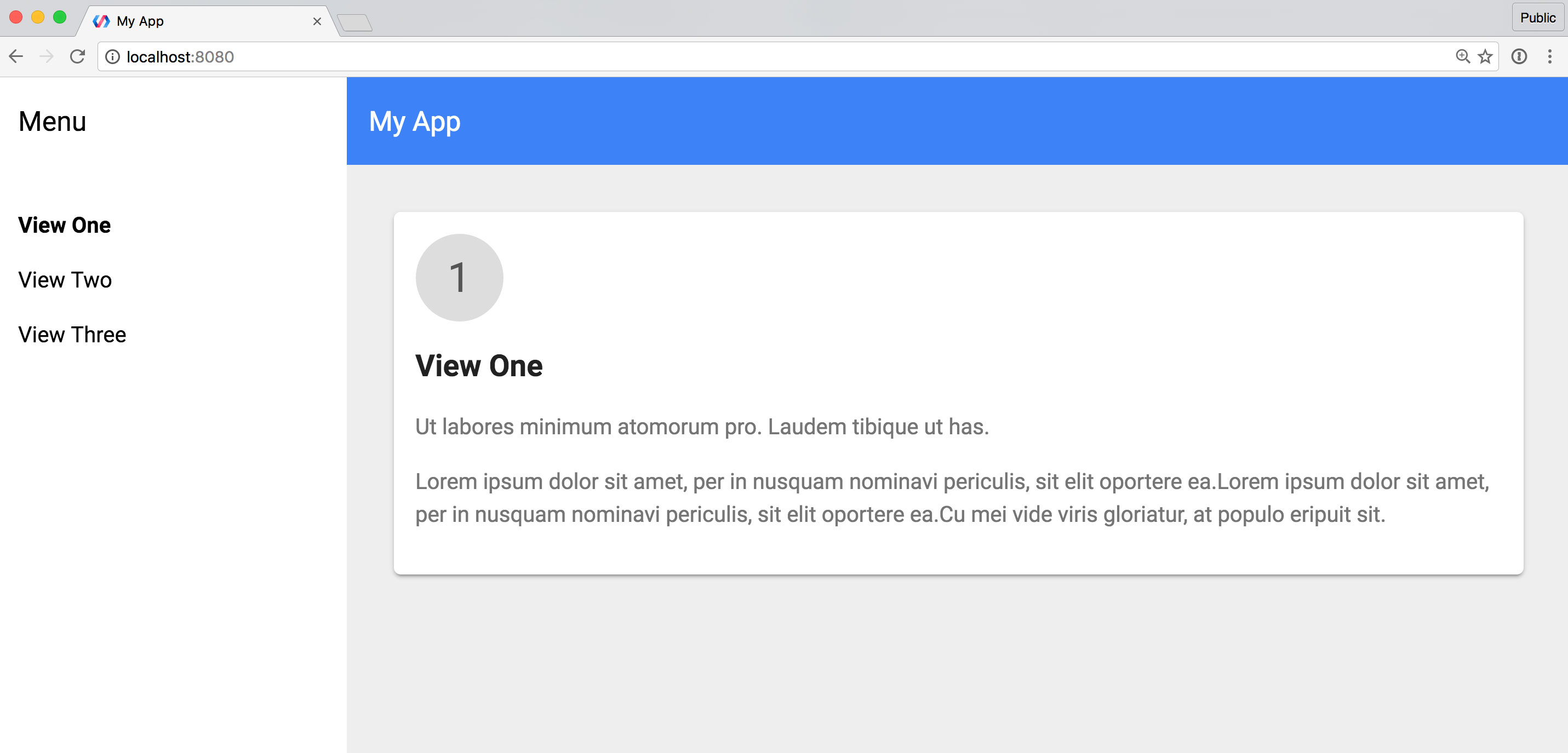 An example page showing Polymer Starter Kit in the browser